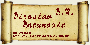 Miroslav Matunović vizit kartica
